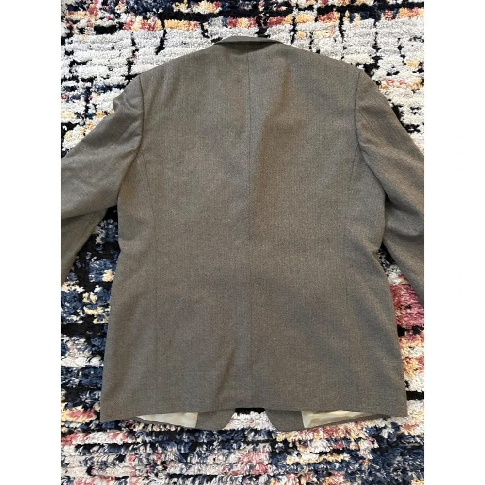 S&K Famous Brands Mens 46R Brown Herringbone 100% Wool Blazer Sport Coat Israel